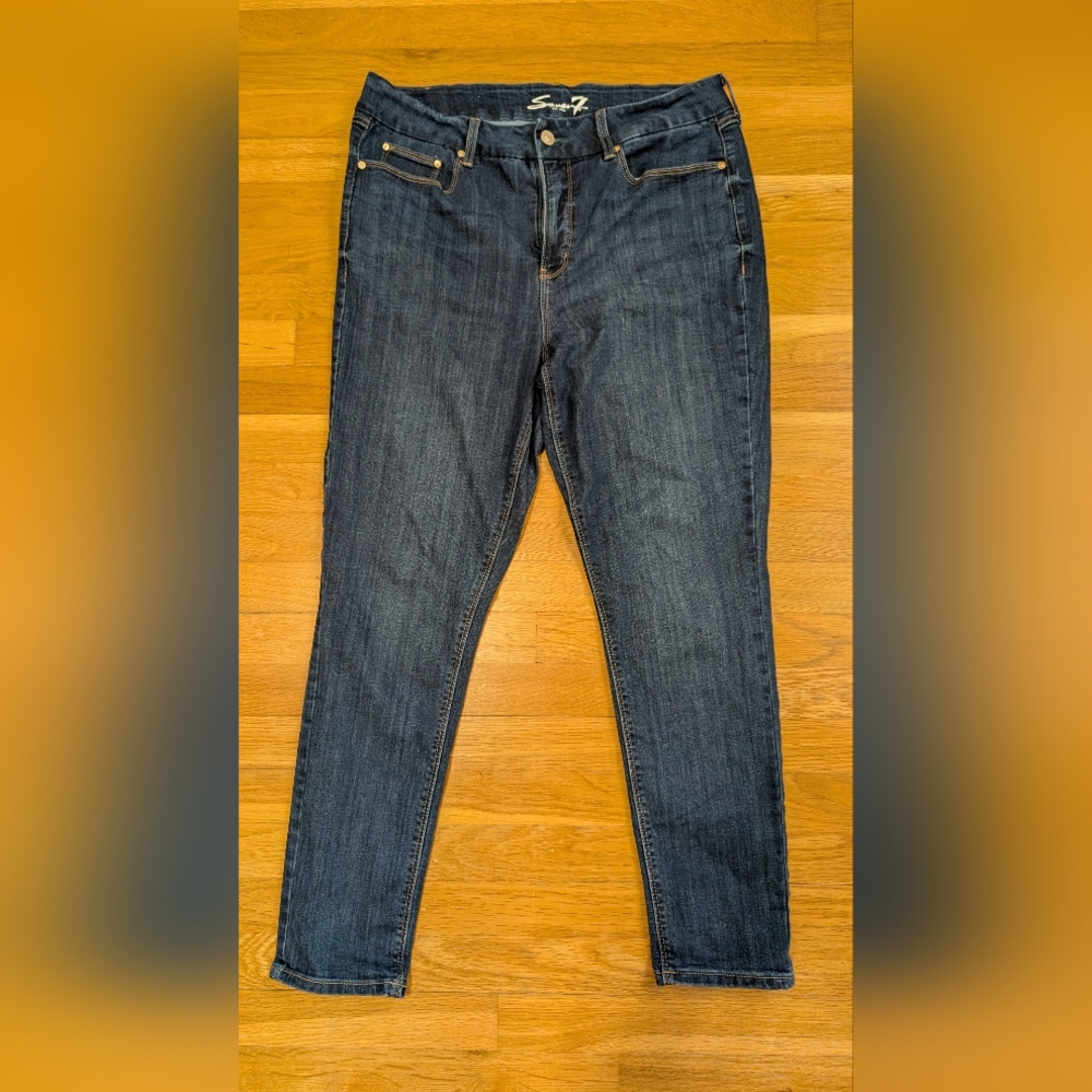 Seven7 Women's Dark Indigo Skinny Jeans